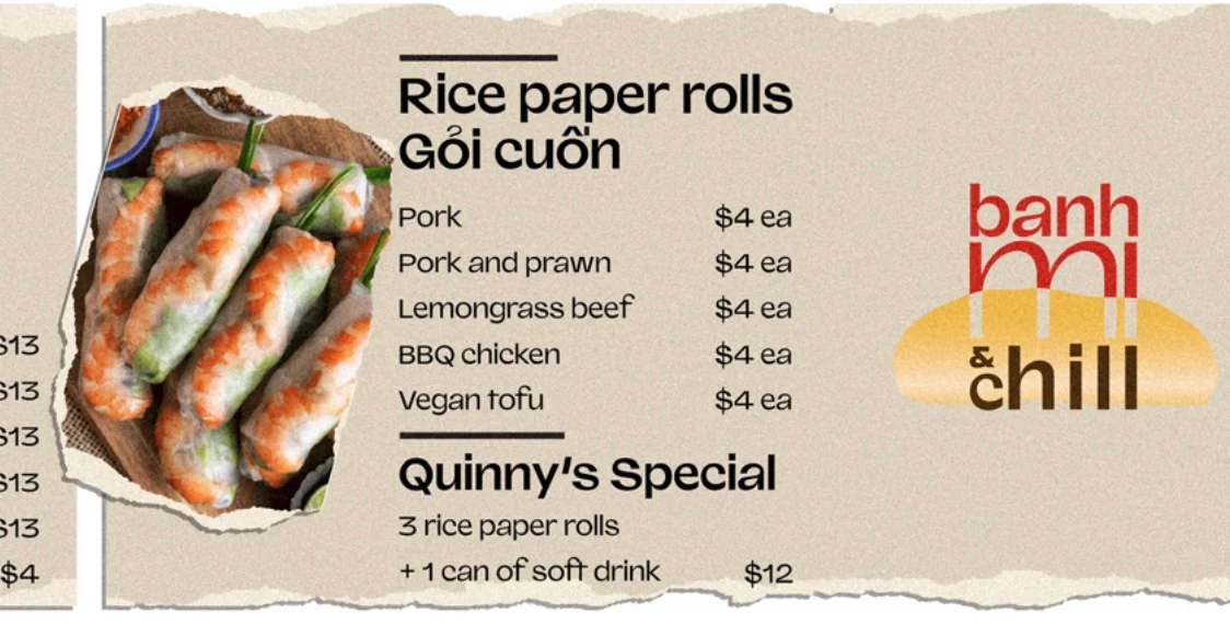 Menu, BANH MI AND CHILL