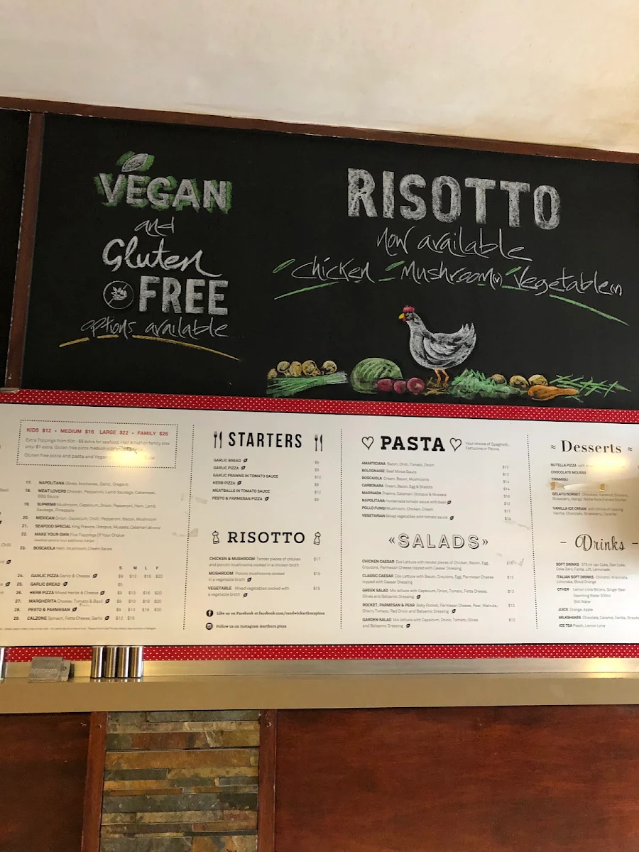 Menu, Arthur's Pizza Bexley