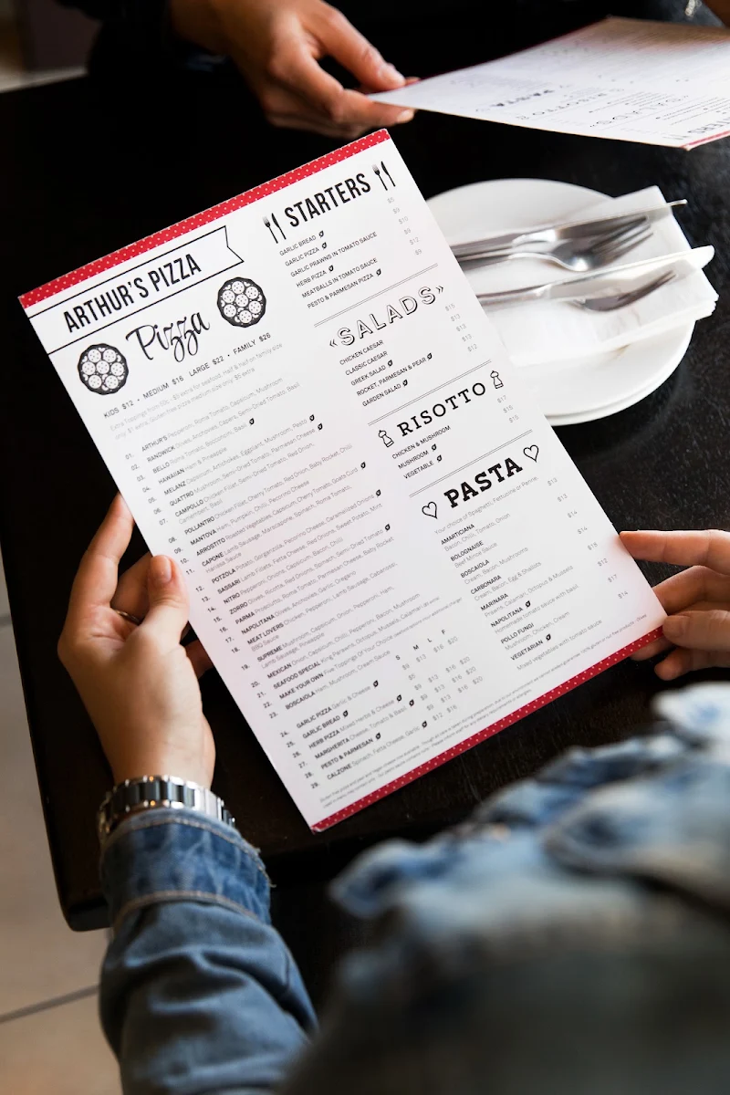 Menu, Arthur's Pizza Bexley