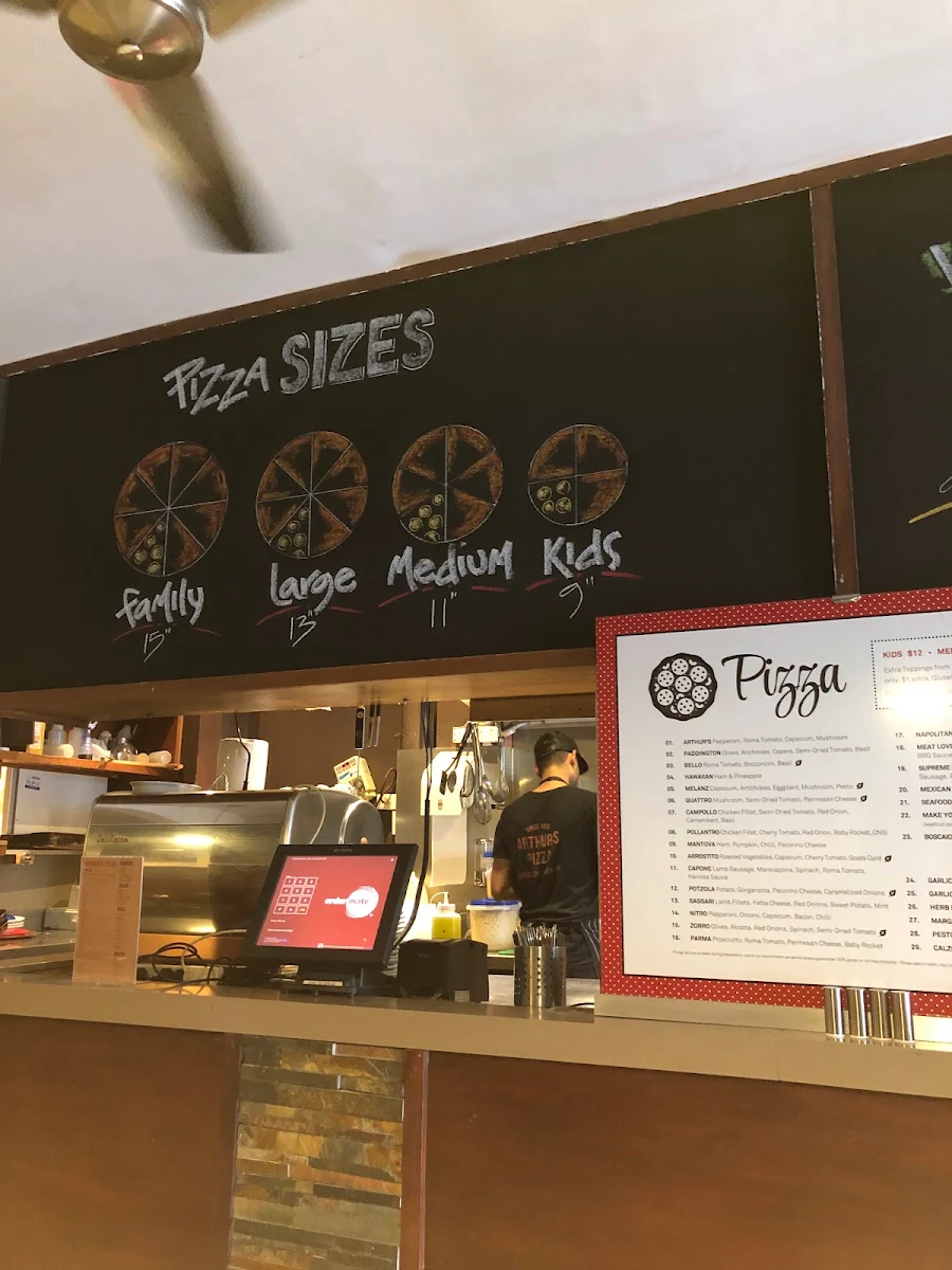 Menu, Arthur's Pizza Bexley