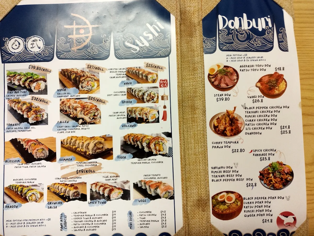 Menu, Don Japanese Fusion