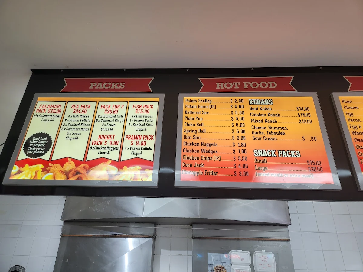 Menu, Park View Takeaway