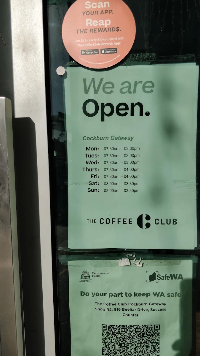 Menu, The Coffee Club Café