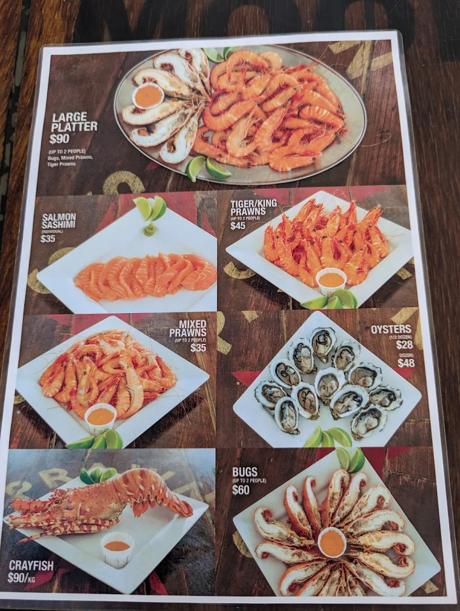 Menu, Prawn Star Mooloolaba