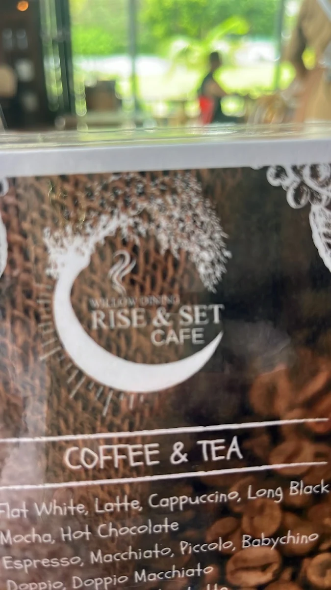 Menu, Rise & Set Restaurant Cafe