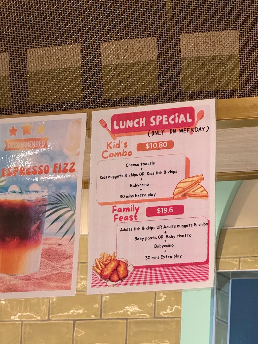 Menu, Kiddoz Cafe - Macquarie Centre