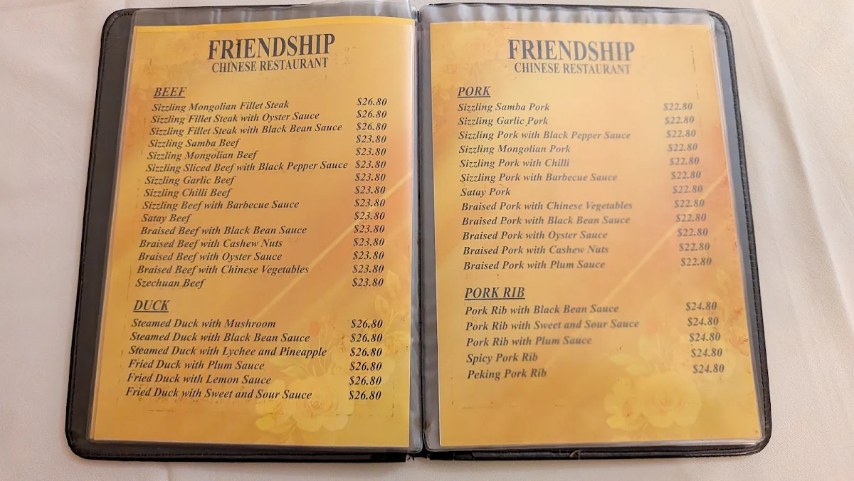 Menu, Friendship