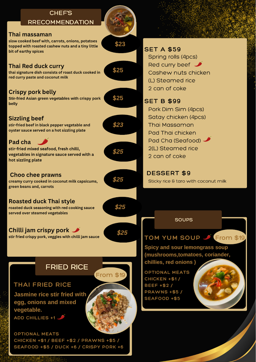 Menu, Full of Thai