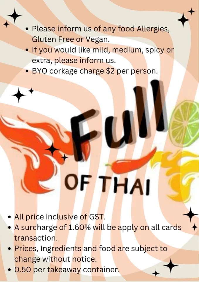 Menu, Full of Thai