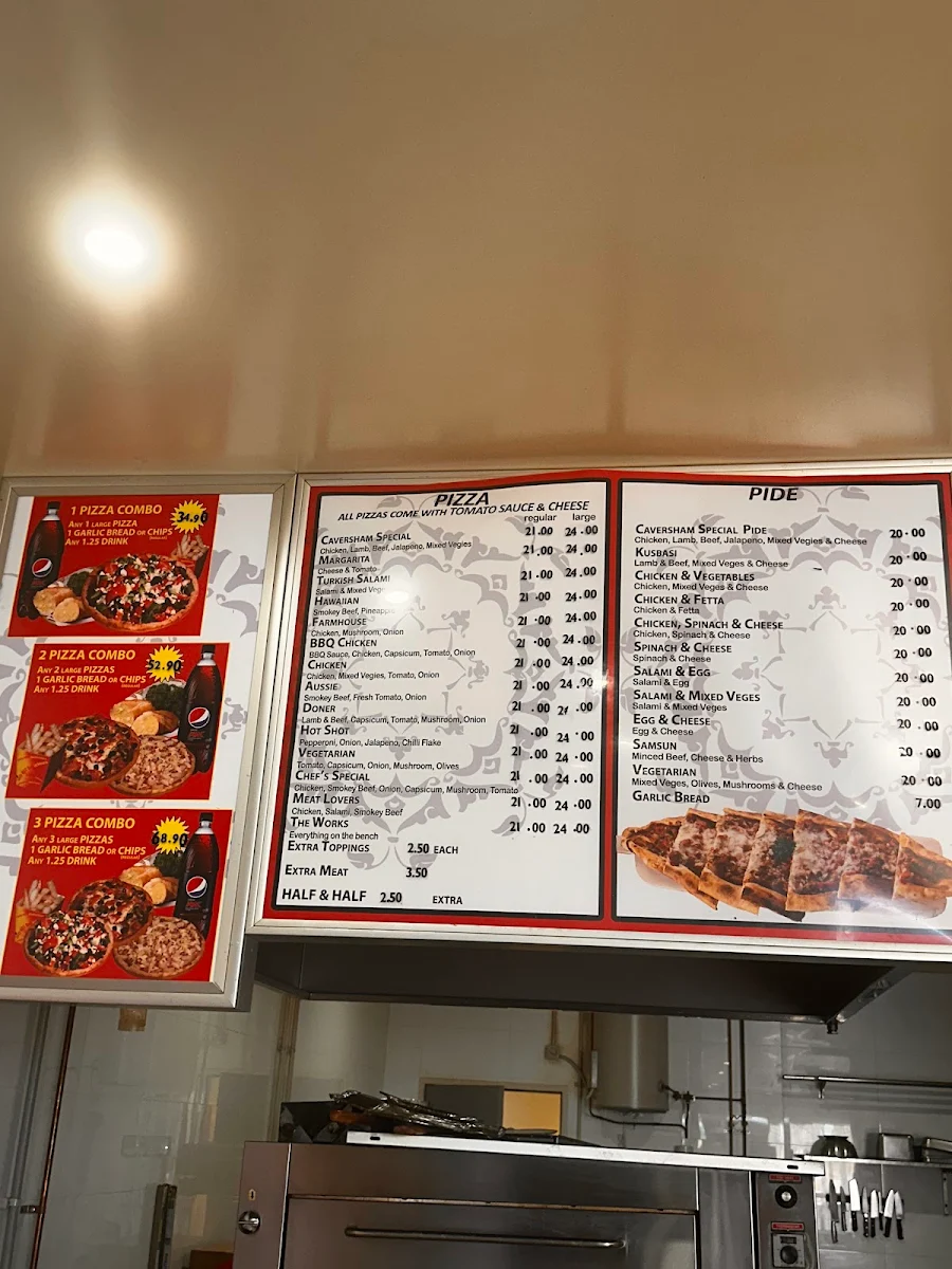 Menu, Caversham Kebab and Pizza House