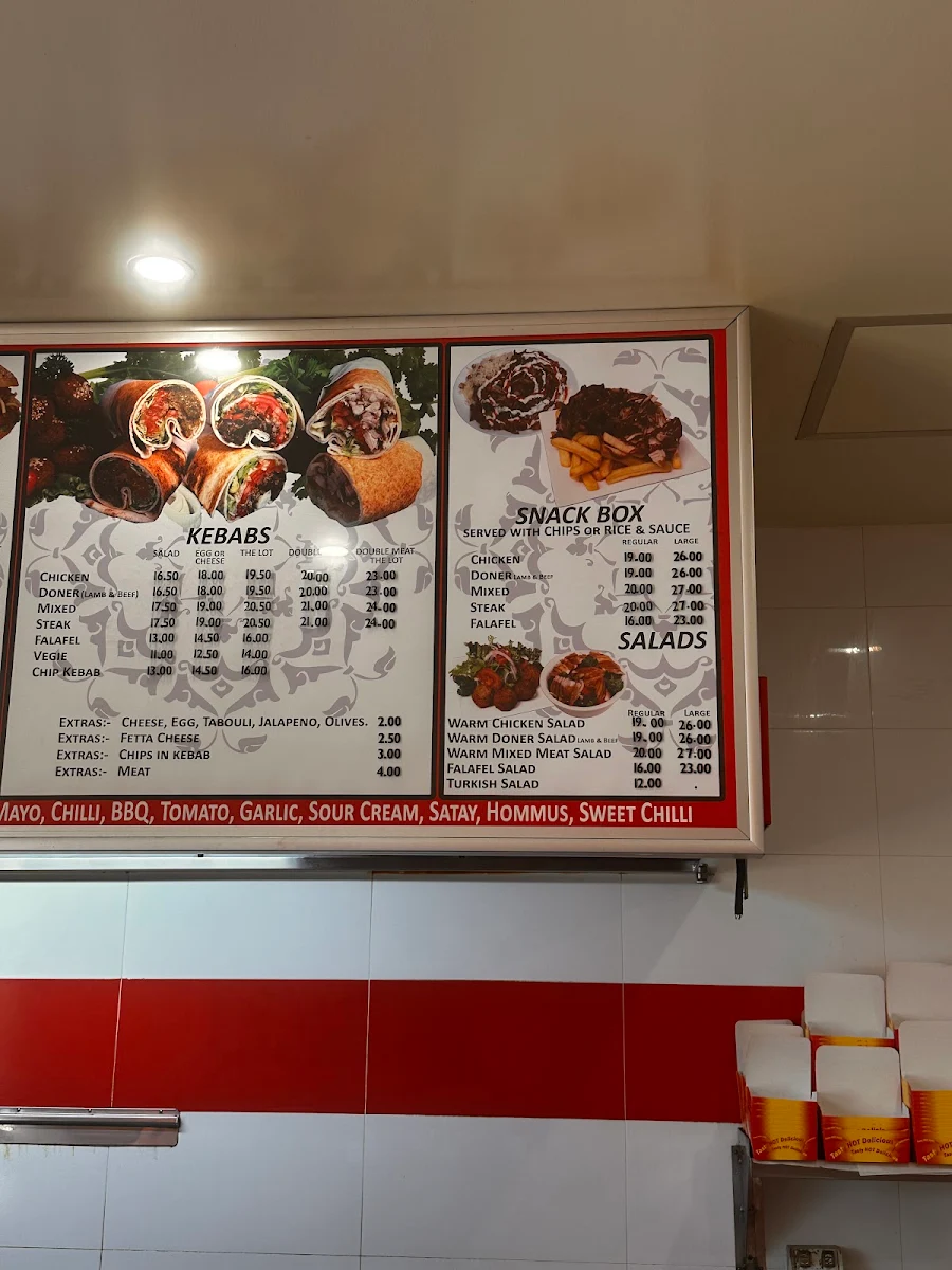 Menu, Caversham Kebab and Pizza House