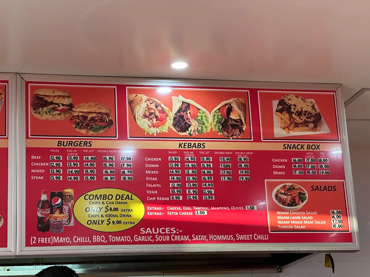 Menu, Caversham Kebab and Pizza House