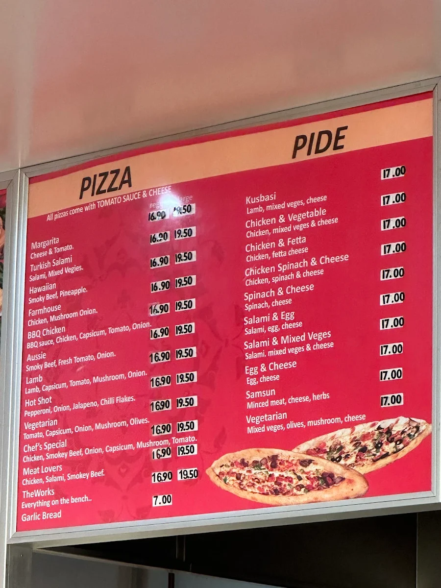 Menu, Caversham Kebab and Pizza House