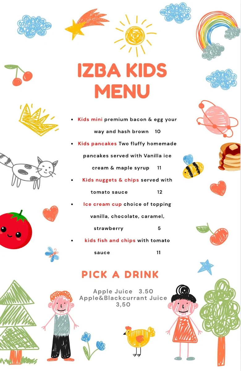 Menu, Izba Espresso Bells Reach, Caloundra