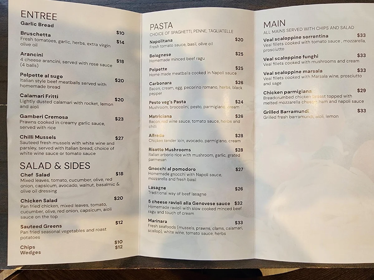 Menu, SOMETHING ITALIAN
