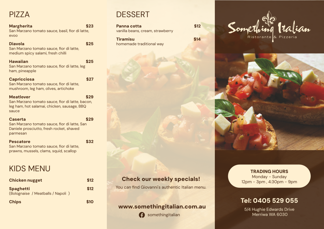 Menu, SOMETHING ITALIAN
