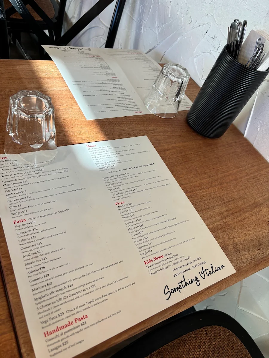 Menu, SOMETHING ITALIAN