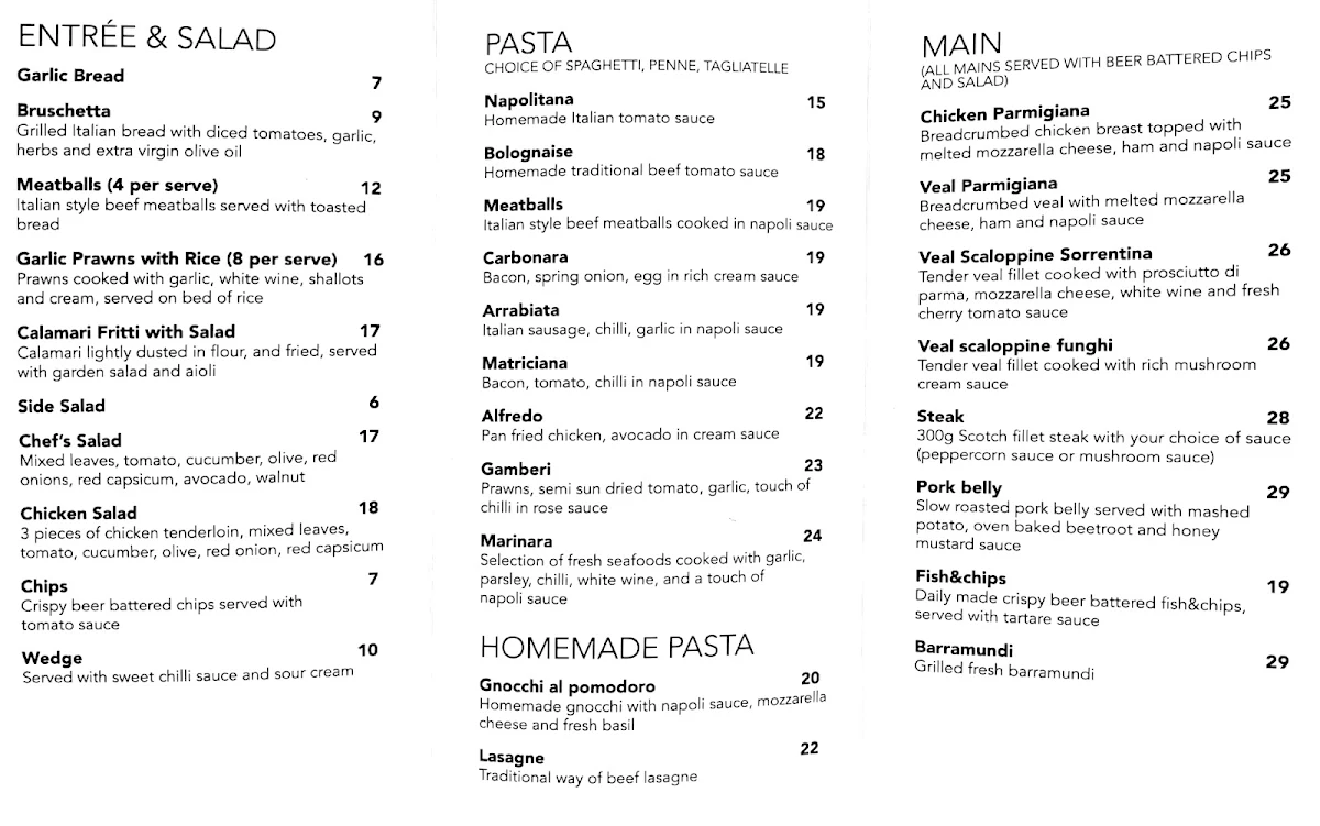 Menu, SOMETHING ITALIAN