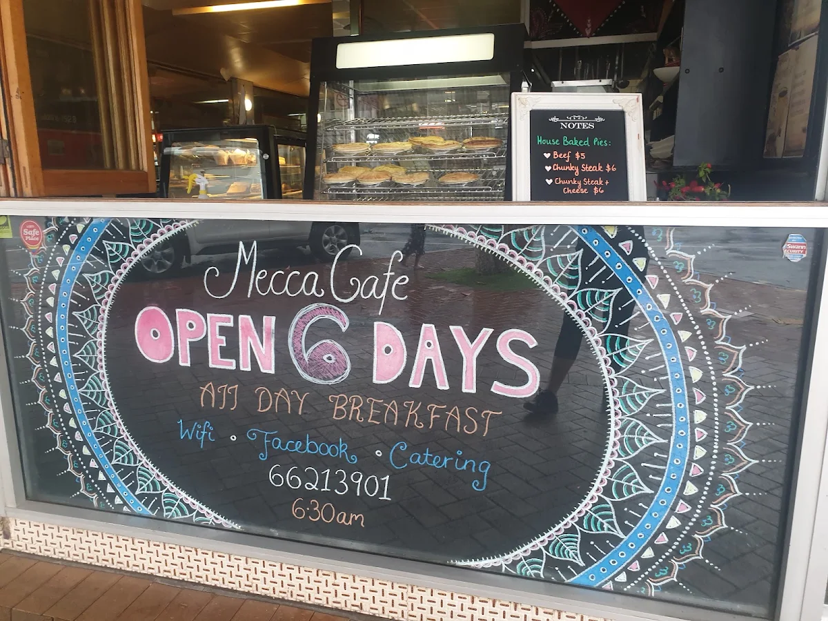 Menu, Mecca Cafe