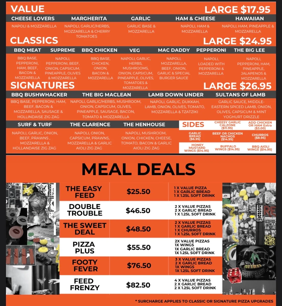 Menu, 245 Bar & Pizzeria