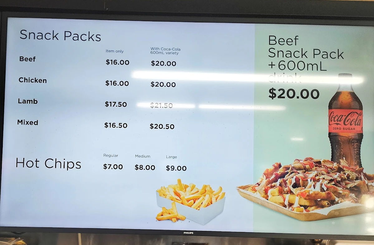 Menu, Manly Seaside Kebabs