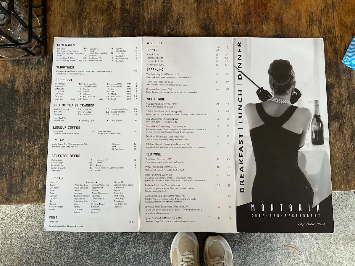 Menu, Montania Cafe - Bar - Restaurant