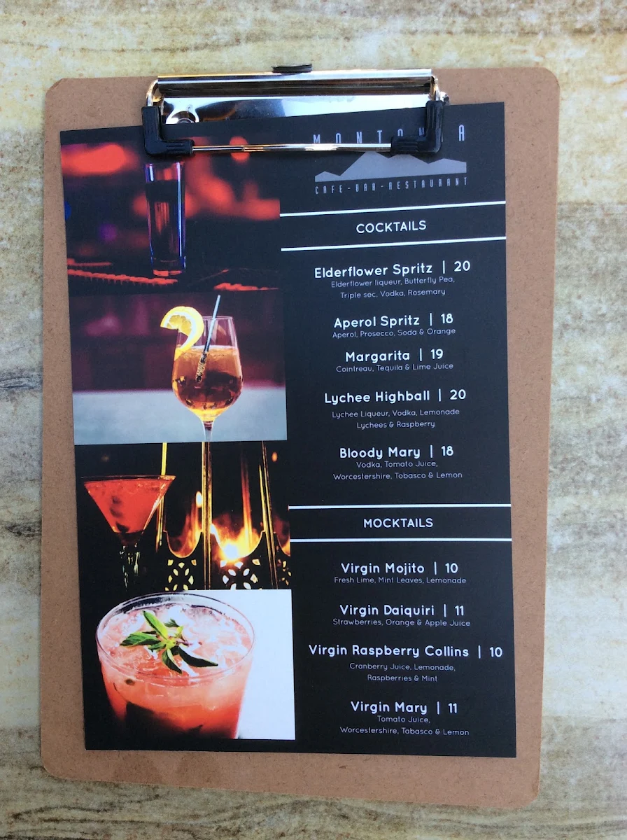 Menu, Montania Cafe - Bar - Restaurant