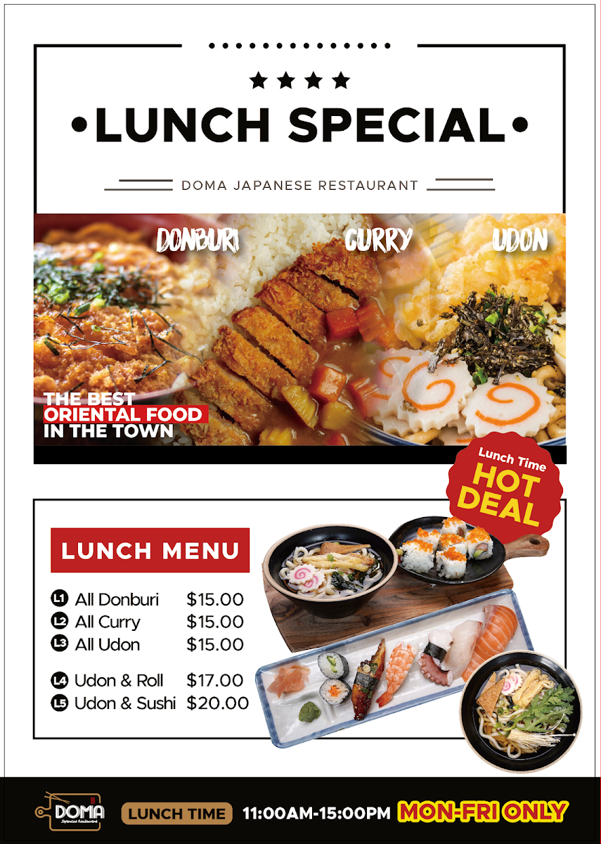 Menu, Doma Japanese Restaurant