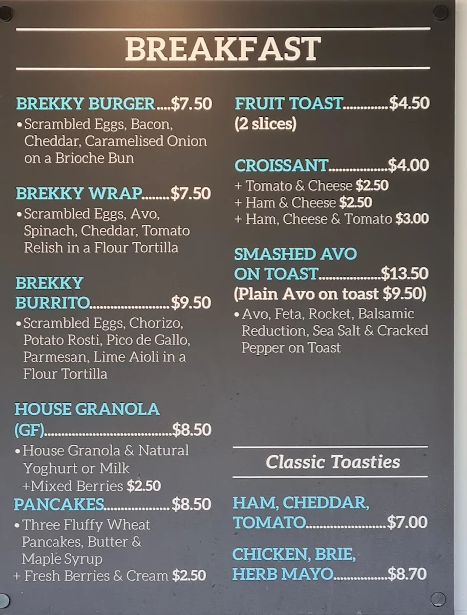 Menu, Sleepless City Coffee Roasters on Stenner