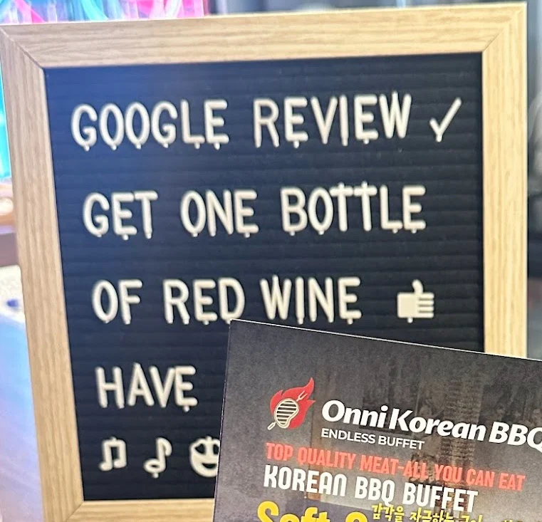 Menu, Onni Korean BBQ