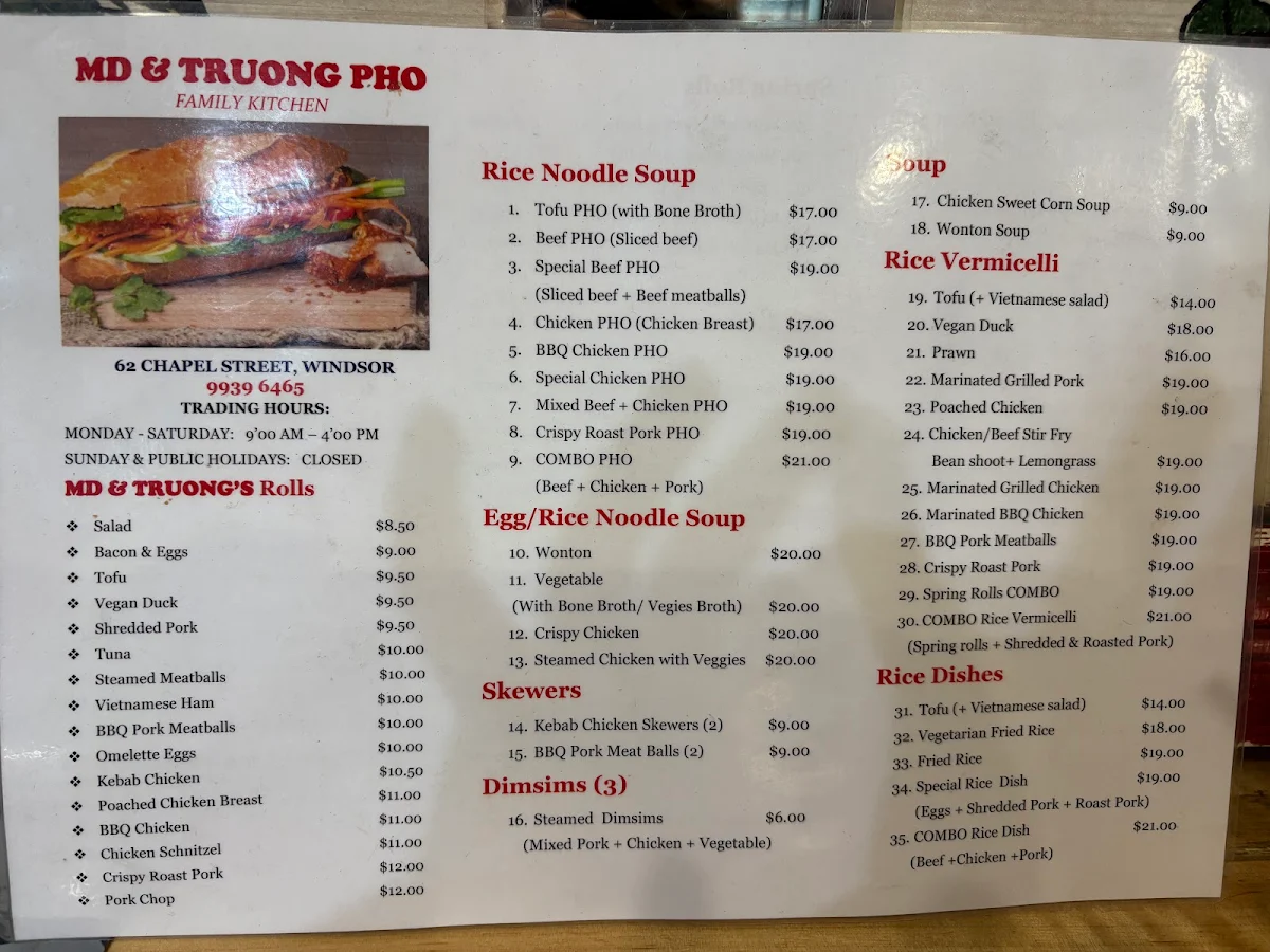 Menu, MD & TRUONG Pho