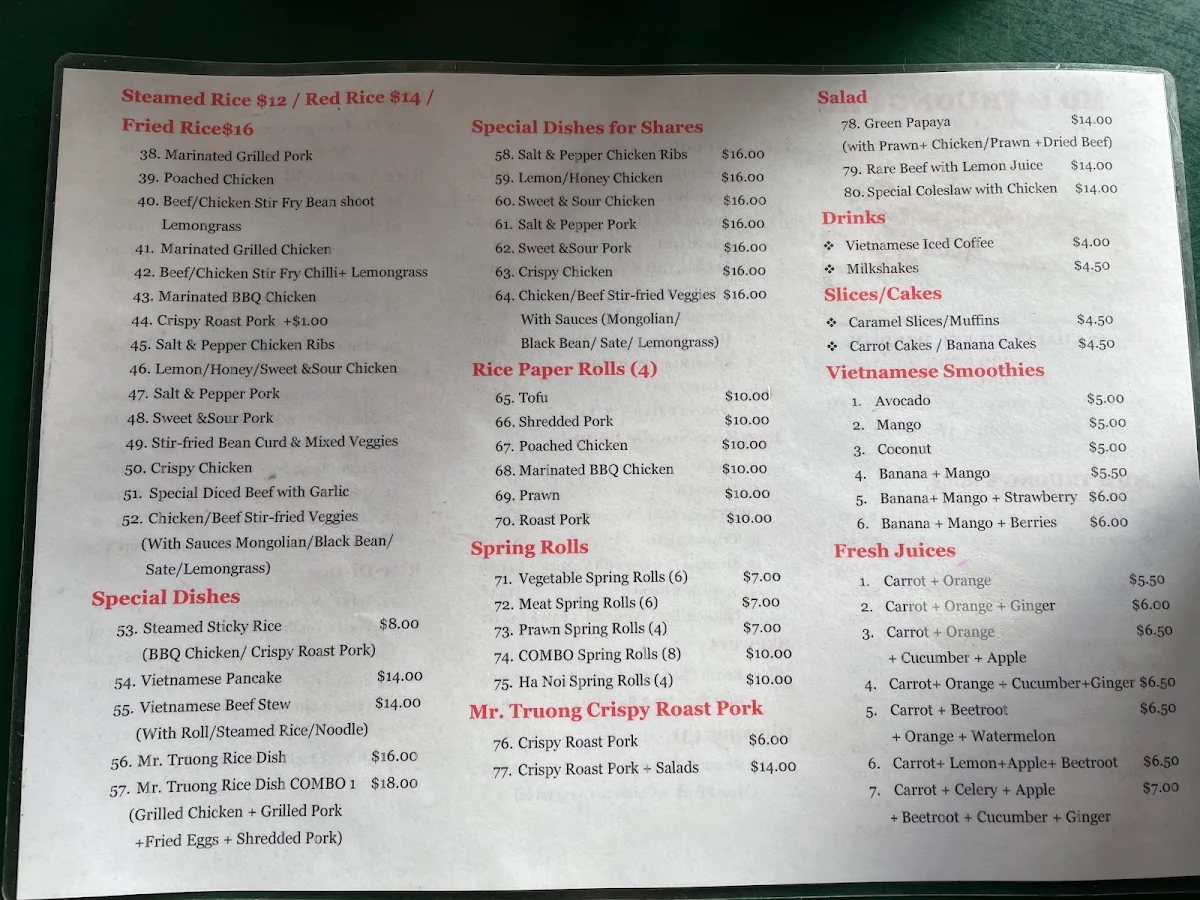 Menu, MD & TRUONG Pho