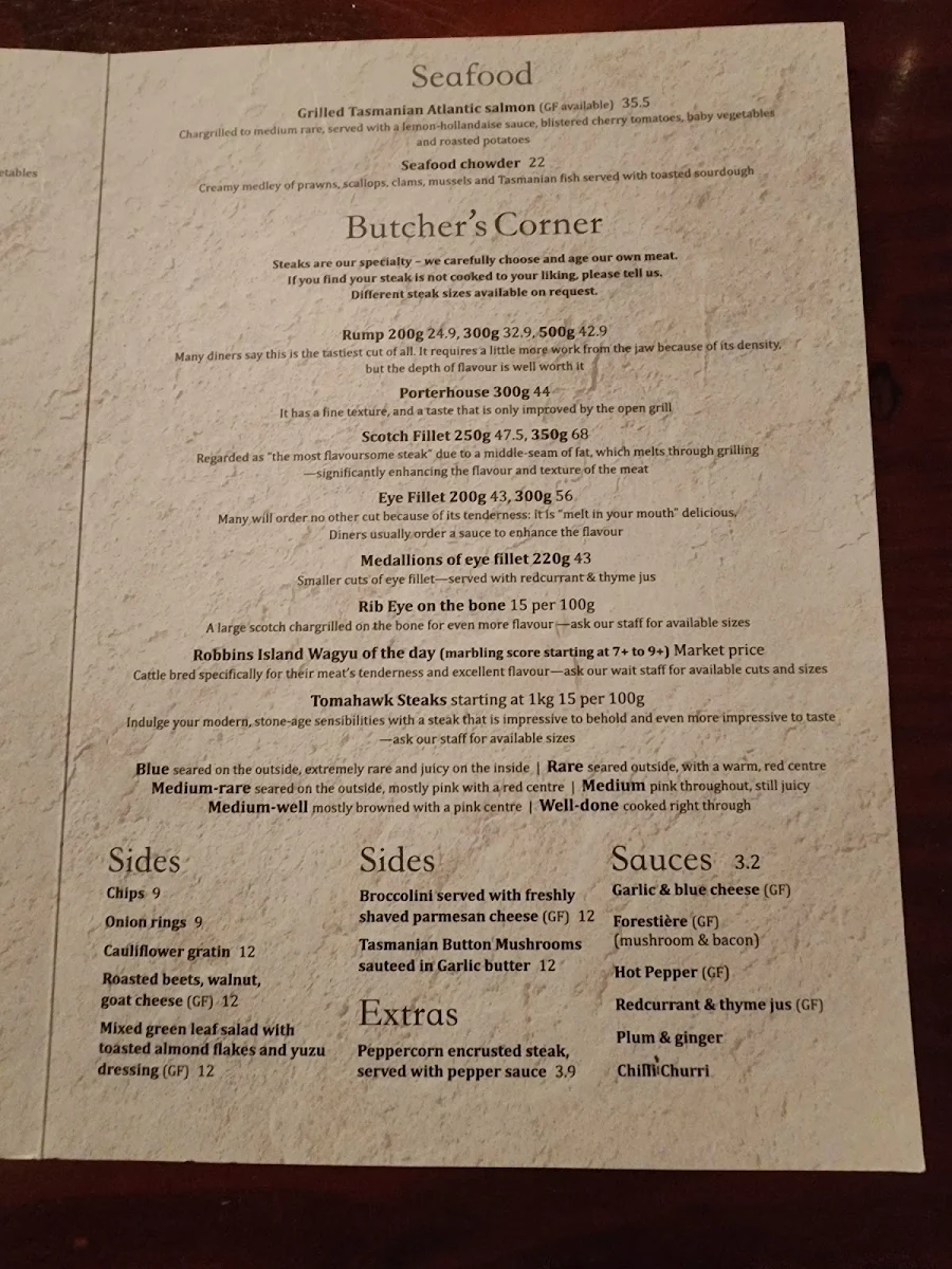 Menu, Ball & Chain Grill - Salamanca