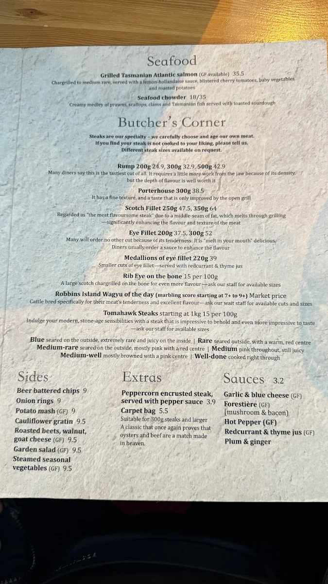 Menu, Ball & Chain Grill - Salamanca