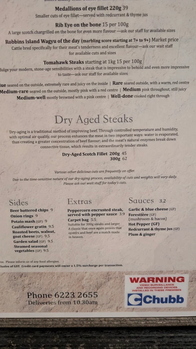 Menu, Ball & Chain Grill - Salamanca