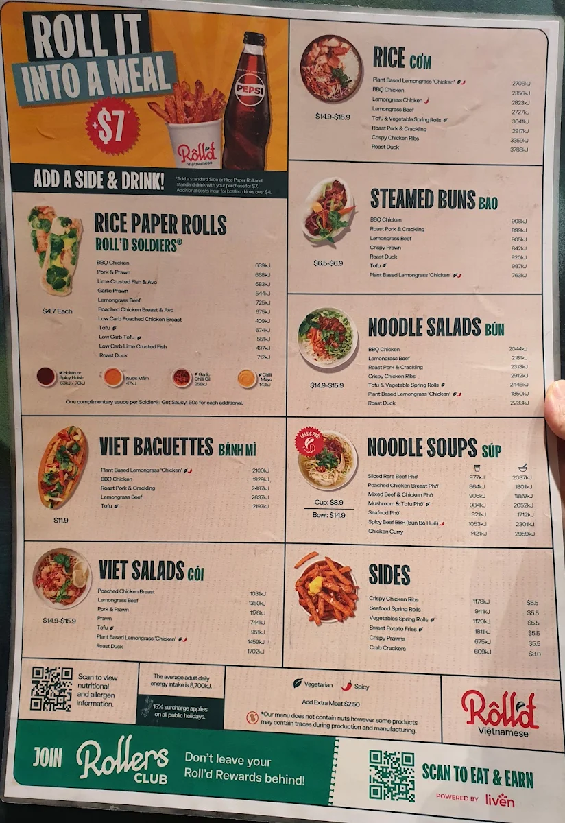 Menu, Roll'd Hurstville