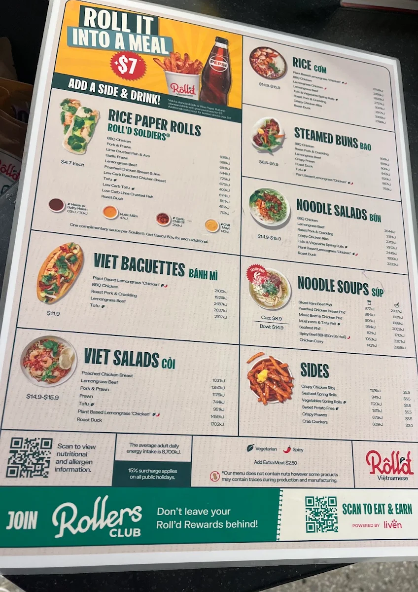 Menu, Roll'd Hurstville