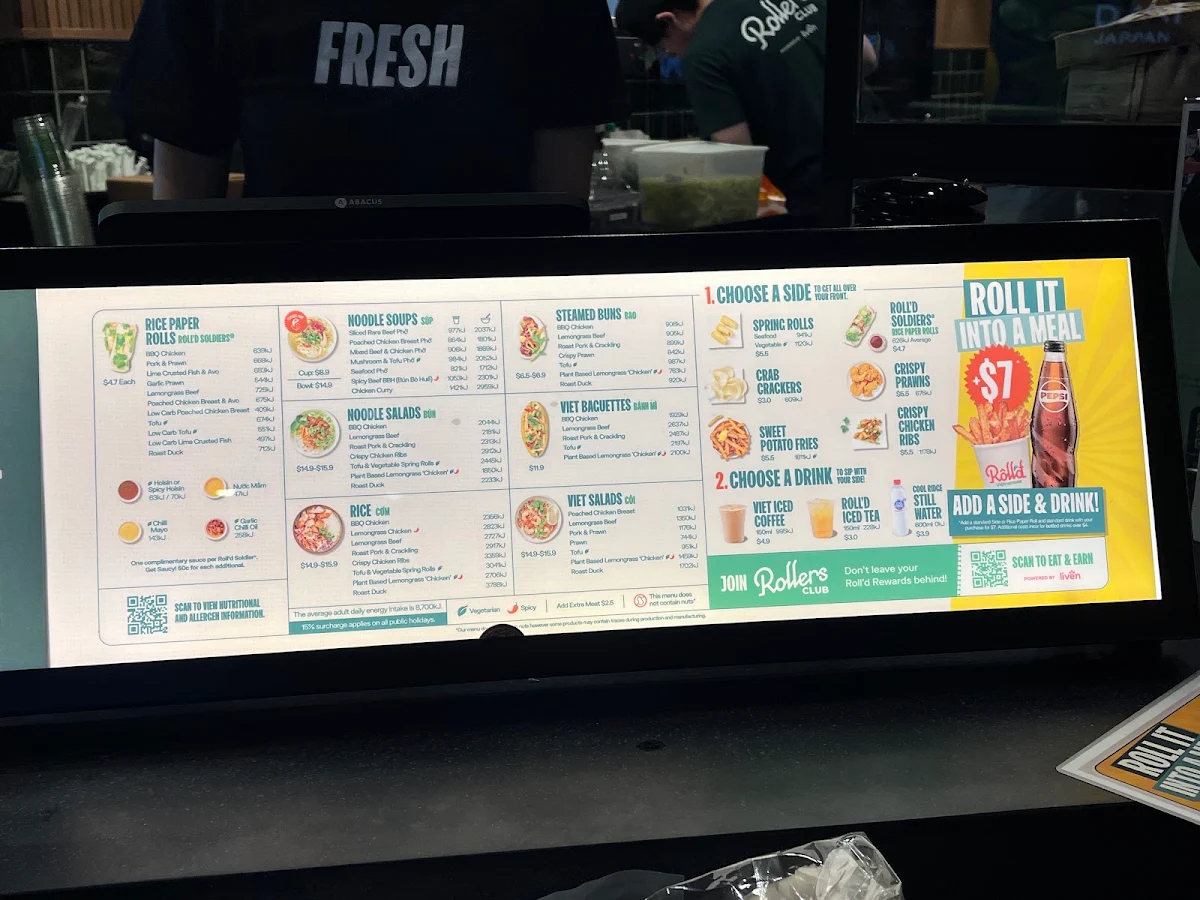 Menu, Roll'd Hurstville
