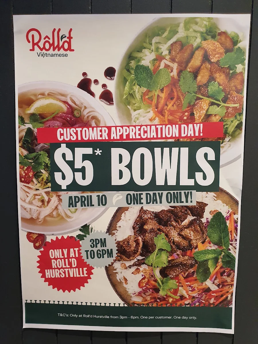Menu, Roll'd Hurstville