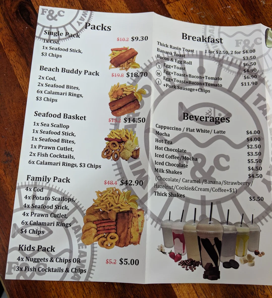 Menu, Windaroo Takeaway