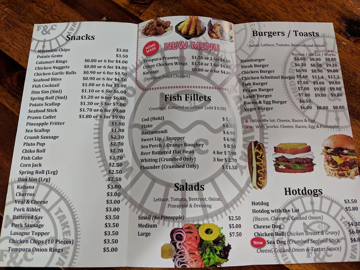Menu, Windaroo Takeaway