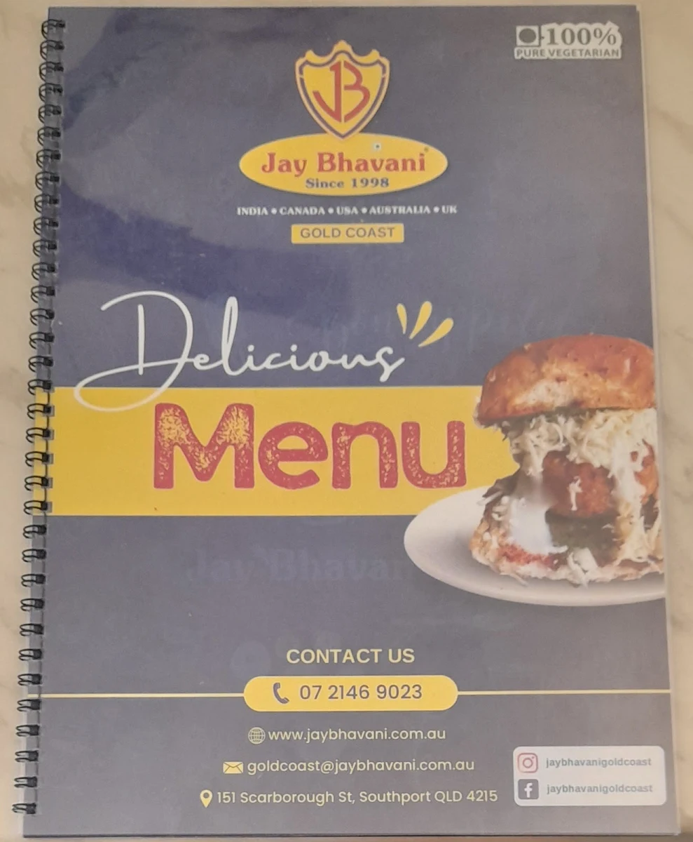 Menu, Jay Bhavani Gold Coast- Indian Restaurant