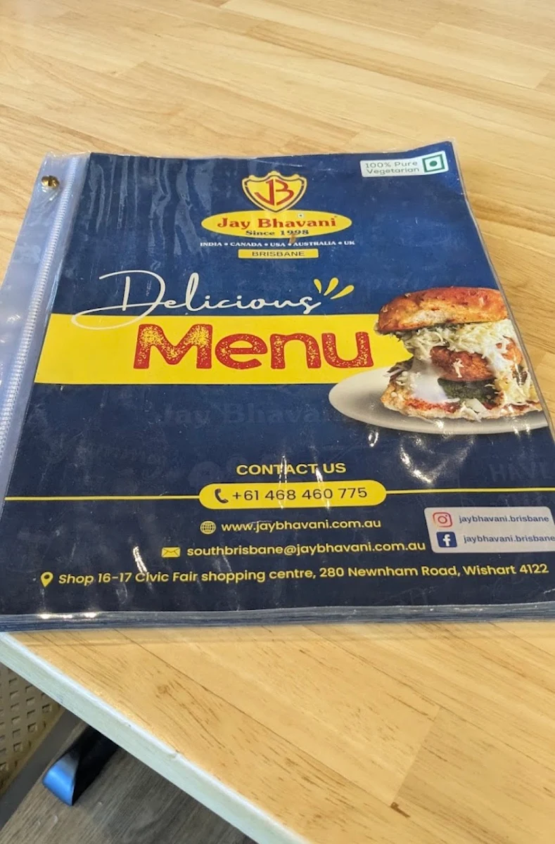 Menu, Jay Bhavani Gold Coast- Indian Restaurant