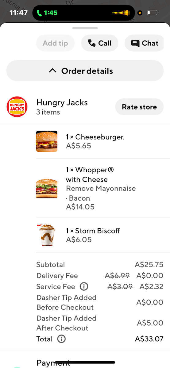 Menu, Hungry Jack's Burgers Mawson Lakes