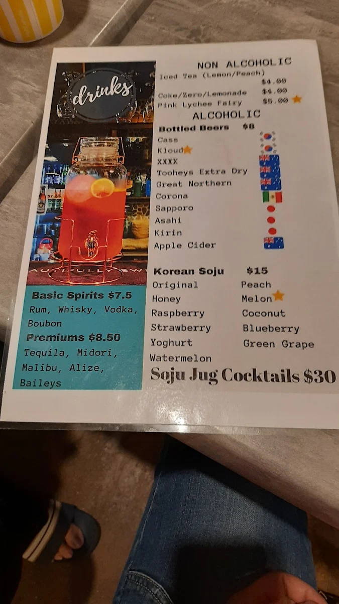 Menu, KaiKai Chicken St Lucia