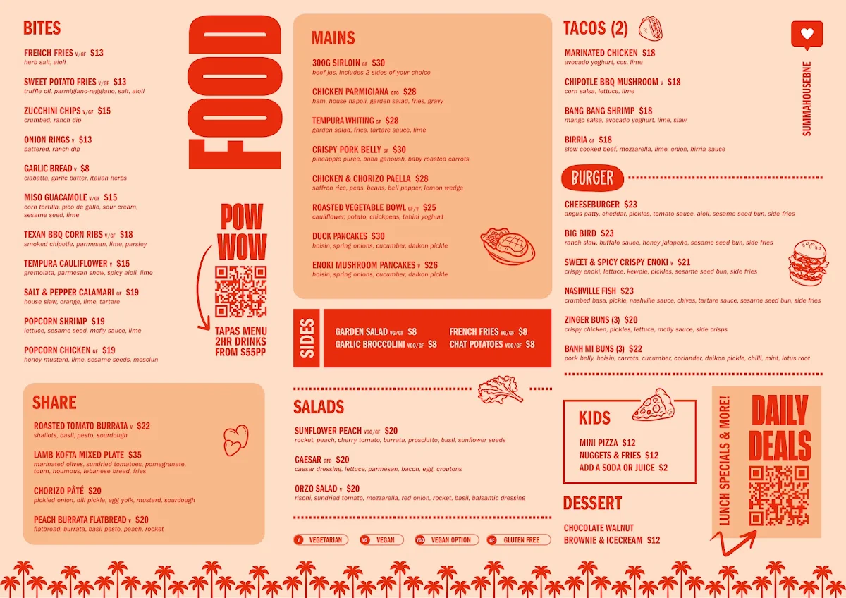 Menu, Summa House