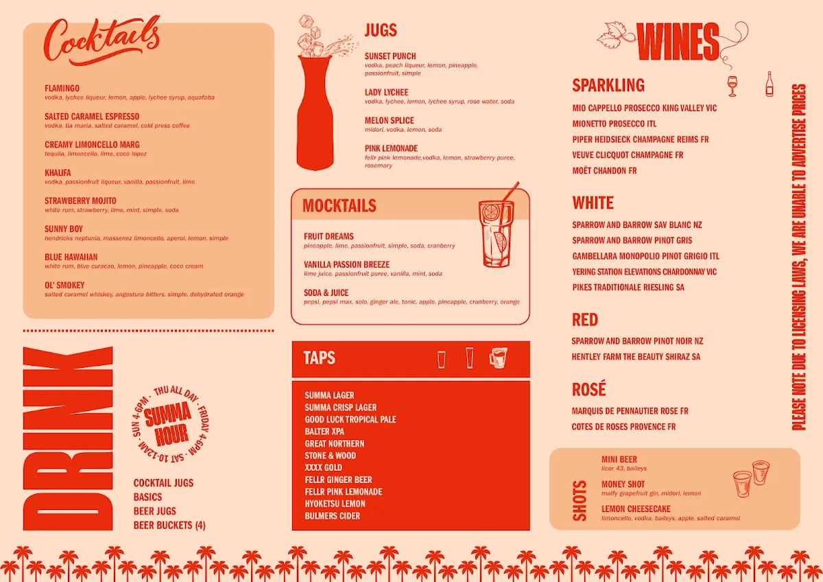 Menu, Summa House