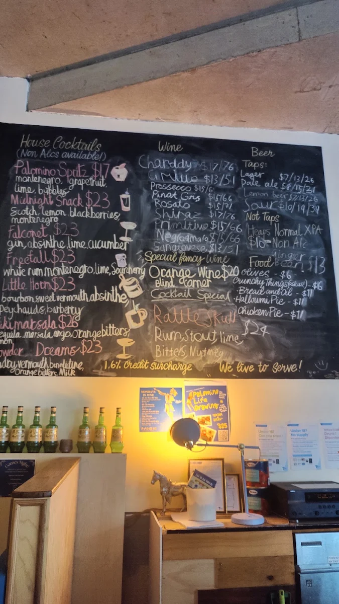 Menu, Palomino Bar | Brunswick