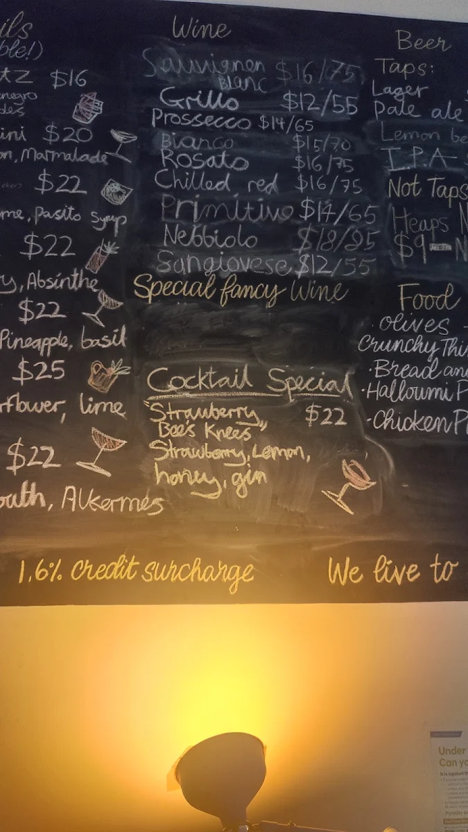 Menu, Palomino Bar | Brunswick