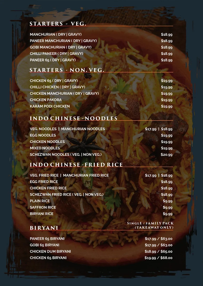 Menu, NATURALS STREET KITCHEN